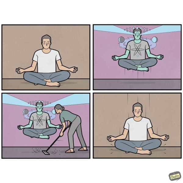 Медитация в смешных картинках