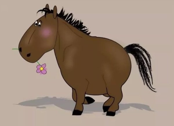 Картинки смешных рисованных лошадей