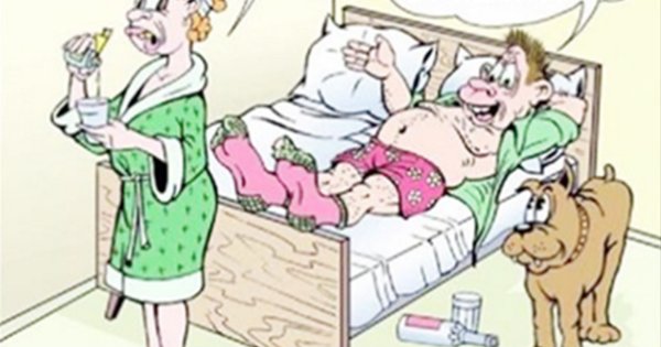 Женщина в постели карикатура