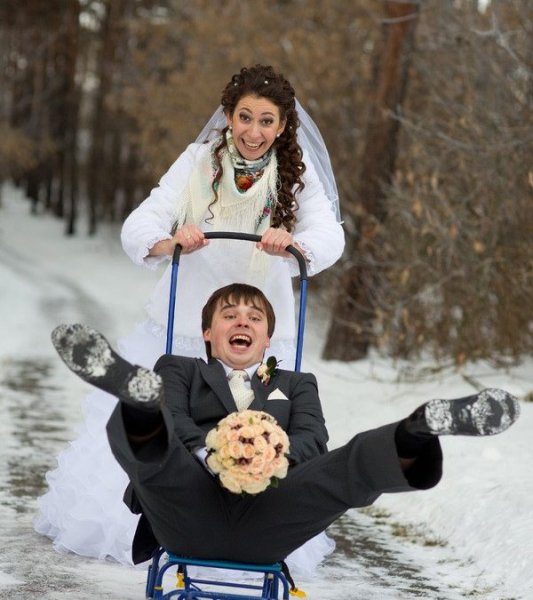 Смешные картинки зимой свадебные