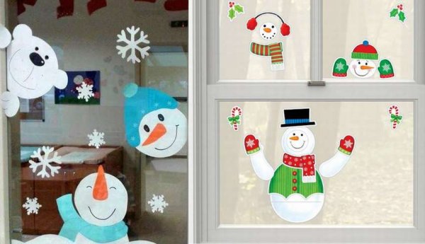 Картинки смешных снеговиков на окна