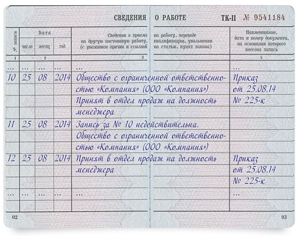 Как исправить запись о приеме в трудовой книжке