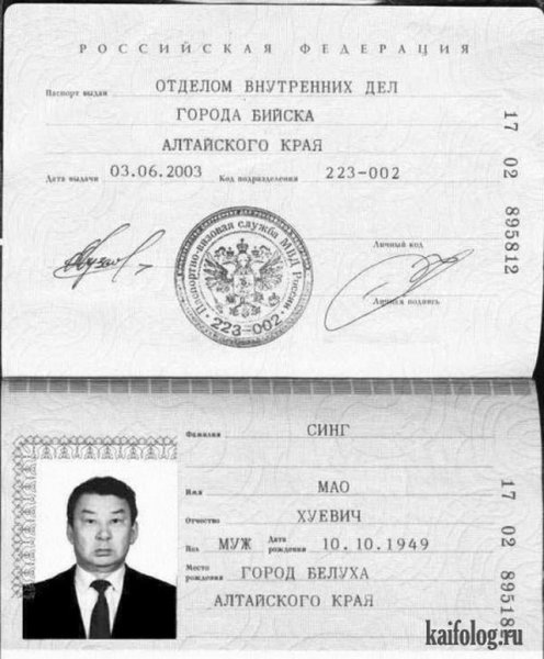 Смешные картинки в паспорте реальные в россии