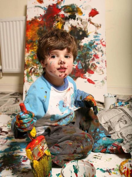 Смешные картинки ребенка в краске