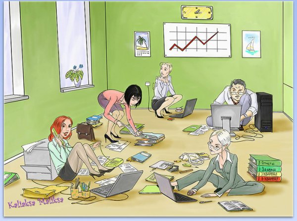 Карикатуры на офисных работников