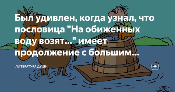 Поговорка на обиженных воду возят продолжение пословицы