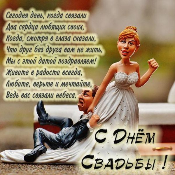С днём свадьбы прикольные поздравления