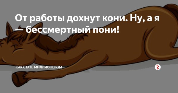 От работы дохнут кони
