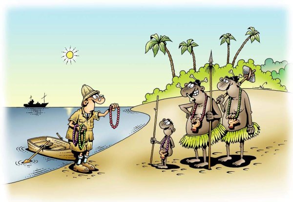 Карикатура дикари