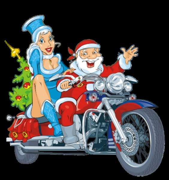 Дед мороз на мотоцикле