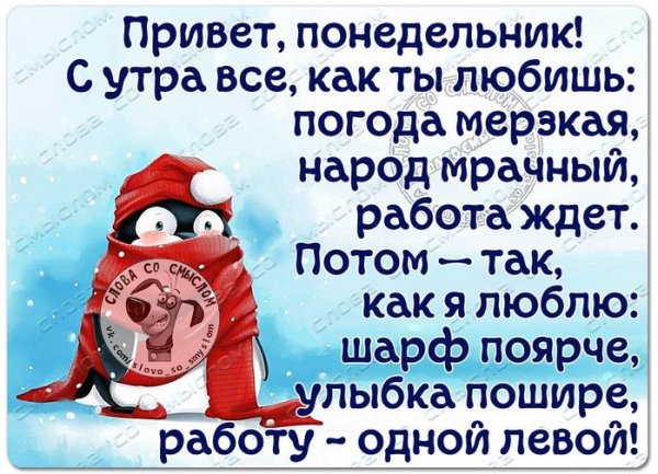 Доброе Холодное утро понедельника