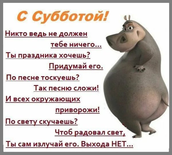 Статусы про субботу прикольные