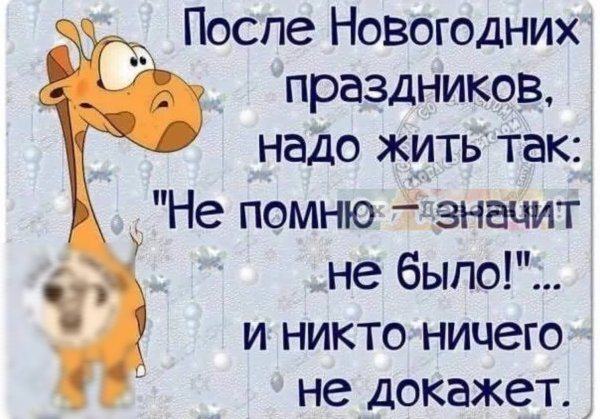 После новогодних праздников прикольные
