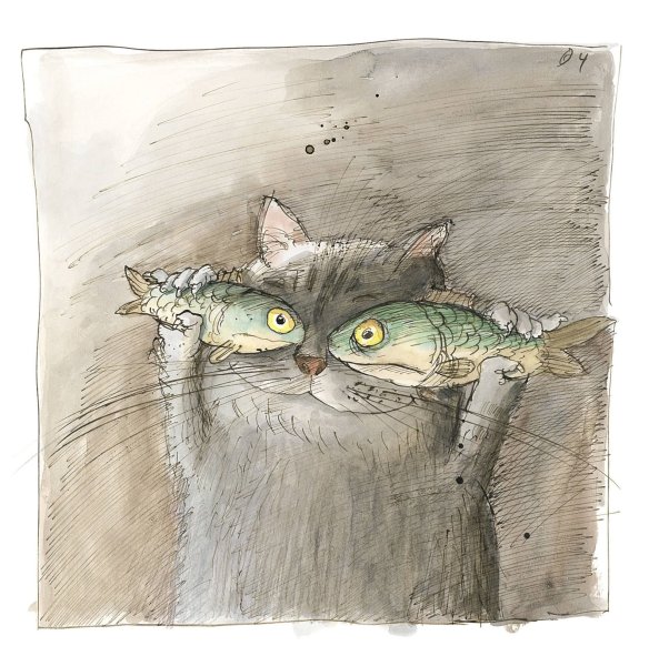 Рисунки кошек прикольные