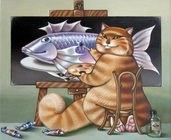 Котики с рыбками