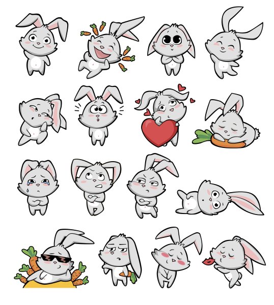 Кролики нарисованные