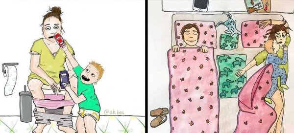 Мамаша в декрете карикатура