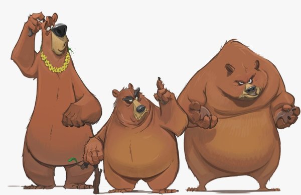Медведи рисованные