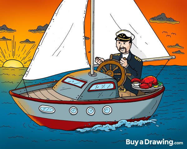 Яхта карикатура