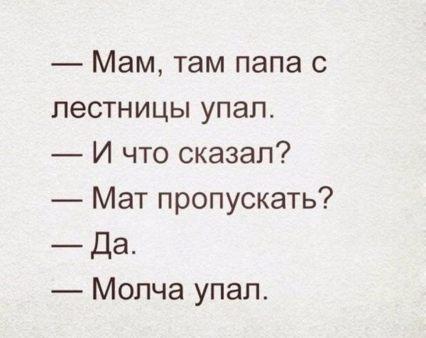 Анекдот папа с лестницы упал