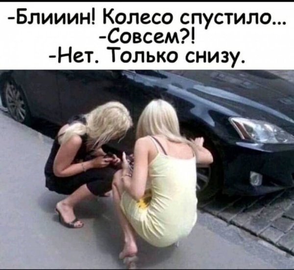 Колесо спустило только снизу анекдот