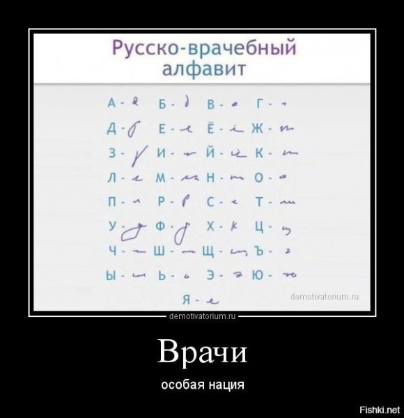 Шутки про почерк врачей