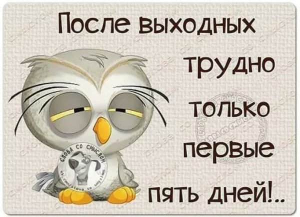 После выходных трудно только первые
