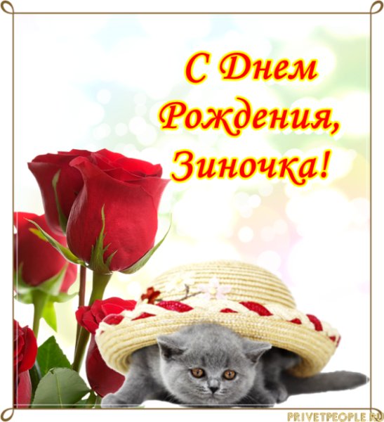 С днём рождения Зина открытки