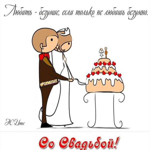Открытки с днем свадьбы прикольные