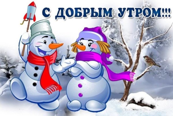 Веселые зимние поздравления с добрым утром