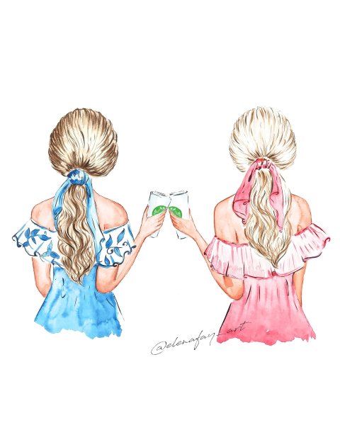 Две девочки рисунок