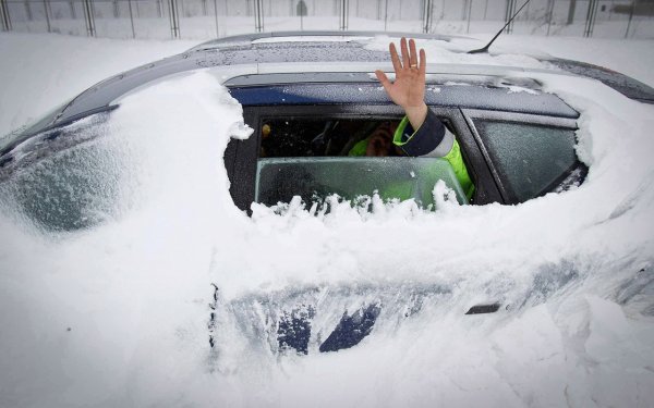 Снегопад машины