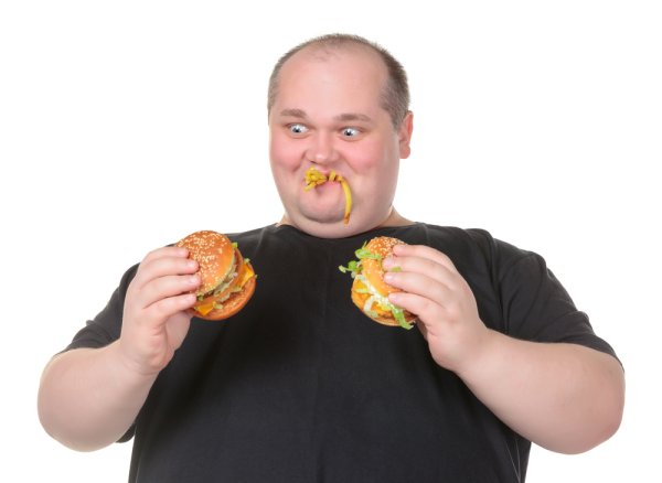 Толстяк ест