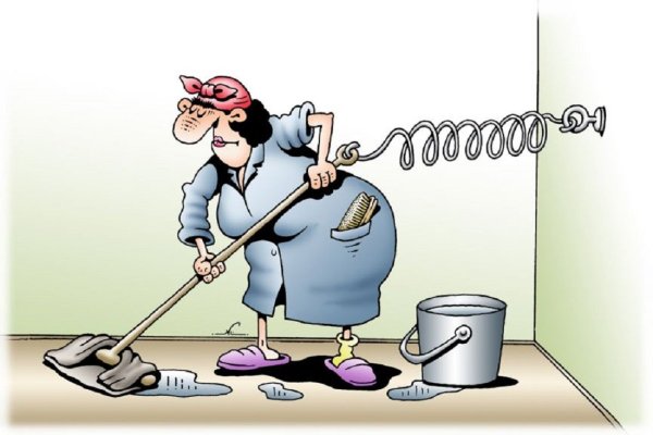 Уборщица карикатура
