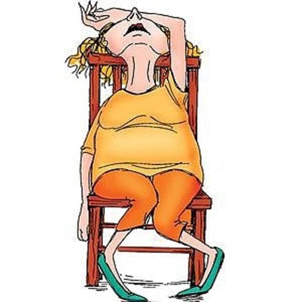 Уставшая женщина карикатура