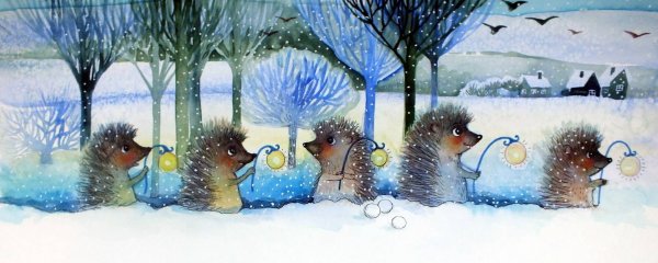 Ежик в снегу