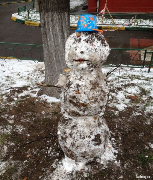 Снеговик из грязи