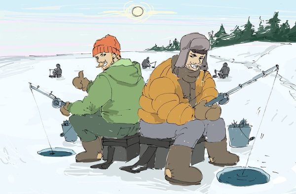 Зимняя рыбалка прикольные